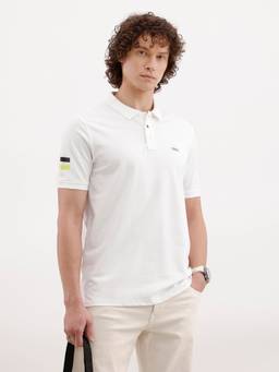WROGN - White Solid Slim Fit Polo T-Shirt