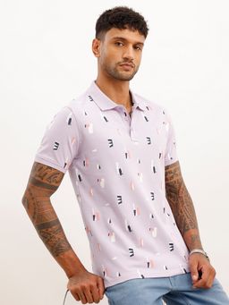 WROGN - Lavender Slim Fit Aop Polo T-Shirt