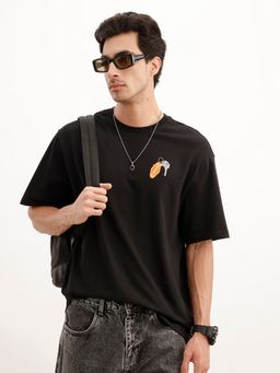 WROGN - Black Oversized Embroidered Patch Detail T-Shirt