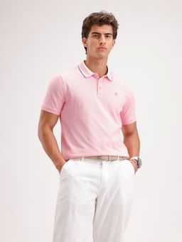 WROGN - Pink Slim Fit Contrast Collar Polo T-Shirt