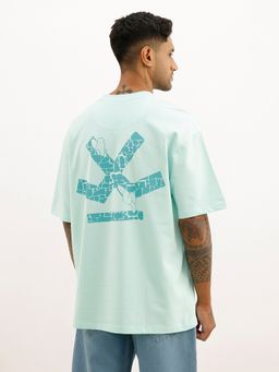 WROGN - Green Oversized Back Printed T-Shirt