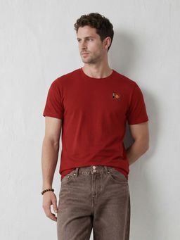 WROGN - Red Elevated Casual Retro Graphic Embroidery T-Shirt