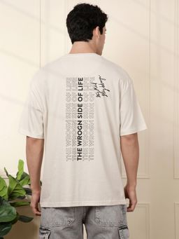 WROGN - Beige Side Of Life Oversized T-Shirt