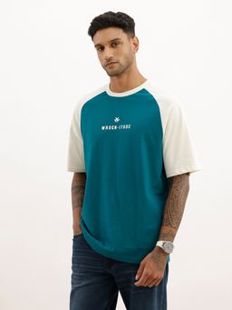 WROGN - Teal Classic Colour Block Raglan T-Shirt