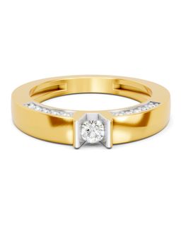 SPARQ - Lab Grown Diamond 0.27Ct 925 Silver Gold Plated Apex Architectural Mens Ring