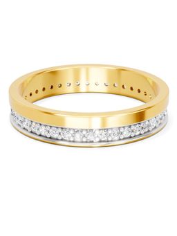 SPARQ - Lab Grown Diamond 0.34Ct 925 Silver Gold Plated Two-Tone Eternity Mens Ring