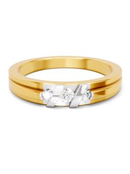 SPARQ - Lab Grown Diamond 0.14Ct 925 Silver Gold Plated Echelon Trio Mens Ring