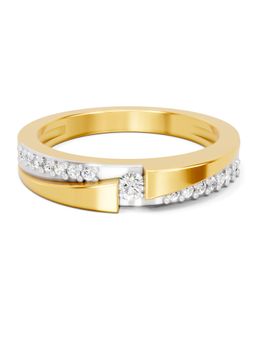 SPARQ - Lab Grown Diamond 0.19Ct 925 Silver Gold Plated Apex Two-Tone Mens Ring