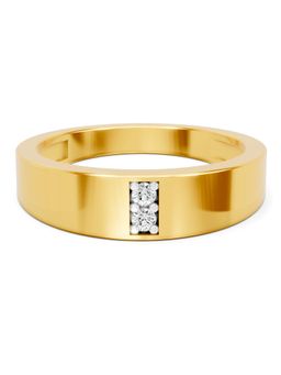 SPARQ - Lab Grown Diamond 0.05Ct 925 Silver Gold Plated Minimalist Dual Mens Ring (5)
