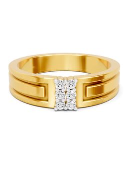 SPARQ - Lab Grown Diamond 0.11Ct 925 Silver Gold Plated Apex Cluster Mens Ring