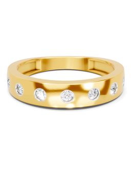 SPARQ - Lab Grown Diamond 0.31Ct 925 Silver Gold Plated Bezel-Set Eternity Mens Ring