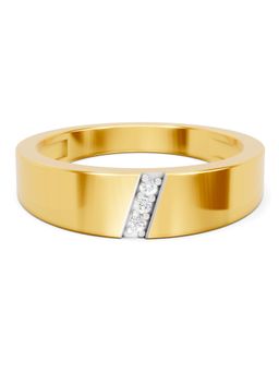 SPARQ - Lab Grown Diamond 0.04Ct 925 Silver Gold Plated Diagonal Echelon Mens Ring (5)