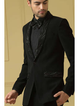 HILO DESIGN - Carmen Black Embroidered Blazer