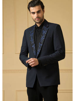 HILO DESIGN - Brisa Blue Embroidered Blazer