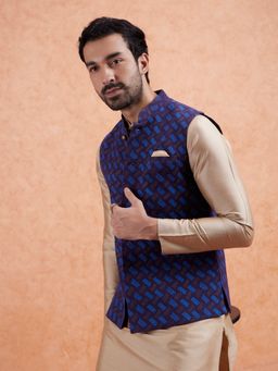 KISAH - Navy Blue Nehru Jacket