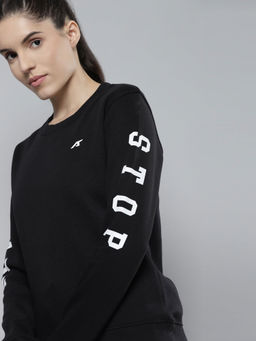 Alcis - Women Black Printed Sweatshirt