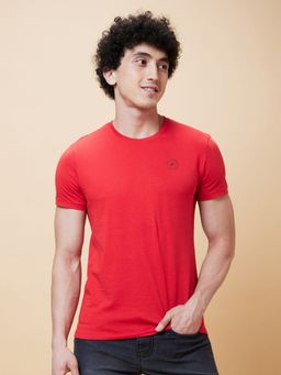 Being Human - Mens Red Solid Regular Fit T-Shirt