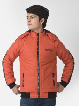 CRIMSOUNE CLUB - Boys Orange Brand Typographic Jacket