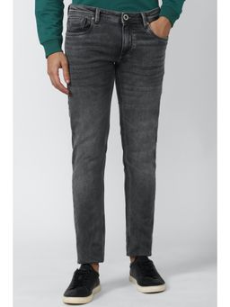 Peter England - Men Grey Light Wash Low Skinny Fit Jeans
