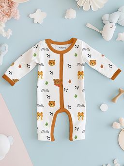 Kidbea - 100% Organic cotton Animal Print Romper - Orange