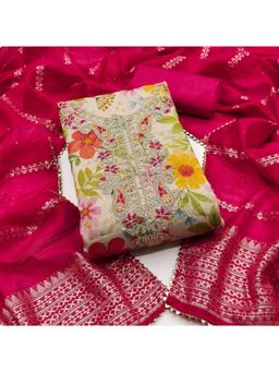 Zeepkart - Silk Fabric Unstitched Suits Exclusive Dress Material Women Multi-Color (Set of 3)