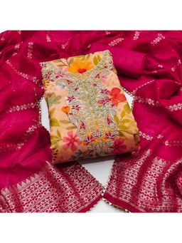 Zeepkart - Silk Fabric Unstitched Suits Exclusive Dress Material Women Multi-Color (Set of 3)