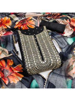 Zeepkart - Chanderi Silk Fabric Unstitched Suits Exclusive Dress Material Women Red (Set of 3)