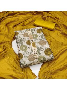 Zeepkart - Silk Fabric Unstitched Suits Exclusive Dress Material Women Gold (Set of 3)