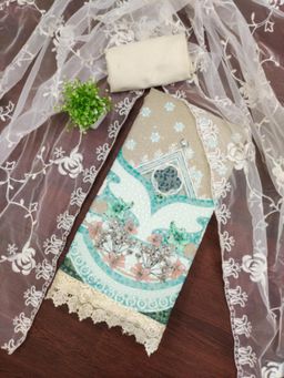 Zeepkart - Georgette Silk Fabric Unstitched Suits Exclusive Dress Material Women (Set of 3)