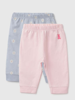United Colors of Benetton - Multi-Color Printed and Solid Baby Joggers (Pack of 2)