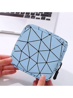 House of Quirk - Blue Sanitary Napkin Storage Bag Portable Pads With Zipper Pouch
