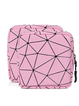 House of Quirk - Pink Sanitary Napkin Storage Bag Portable Pads With Zipper Pouch (Pack of 2)