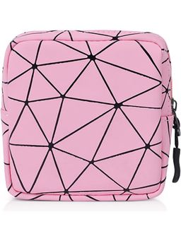 House of Quirk - Pink Sanitary Napkin Storage Bag Portable Pads With Zipper Pouch