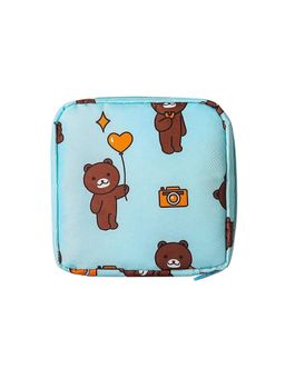House of Quirk - Blue Sanitary Napkin Storage Bag Menstrual Pad Bag with Zipper for Girls