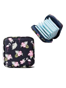 House of Quirk - Navy Blue Sanitary Napkin Storage Bag Menstrual Pad Bag with Zipper for Girls