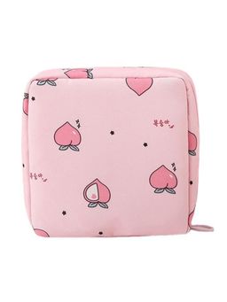 House of Quirk - Pink Sanitary Napkin Storage Bag Menstrual Pad Bag with Zipper for Girls
