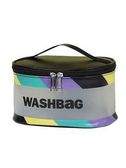 House of Quirk - Black Toiletry Bag Wash Make Up Bag Zippered Cosmetic Pouch For Women Men