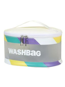 House of Quirk - White Toiletry Bag Wash Make Up Bag Zippered Cosmetic Pouch For Women Men