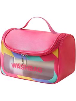 House of Quirk - Magenta Travel Toiletry Bag for Women Waterproof Cosmetic Wash Bag