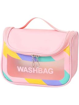 House of Quirk - Pink Travel Toiletry Bag for Women Waterproof Cosmetic Wash Bag