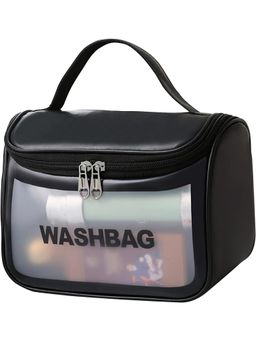 House of Quirk - Make Up Wash Bath Household Travel Bag Flip Cosmetic Bag - Black