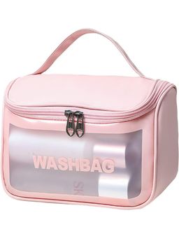 House of Quirk - Make Up Wash Bath Household Travel Bag Flip Cosmetic Bag - Pink