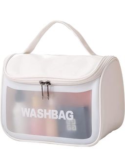 House of Quirk - Make Up Wash Bath Household Travel Bag Flip Cosmetic Bag - White