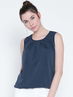 Sera - Women Teal Solid Top