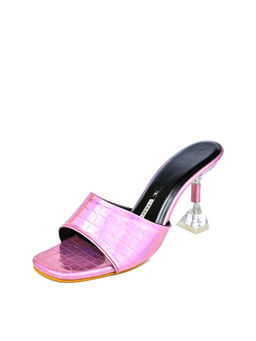 IRUSSH - Solid Iridescent Pink Croco Heels