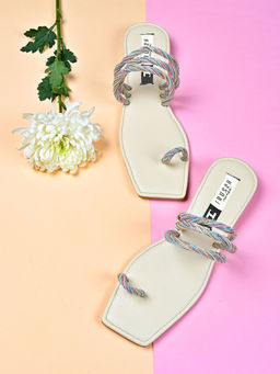 IRUSSH - Memory Foam Glitter Pastel Twist Flats