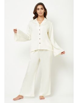 HOUSE OF S - Off White Solid Loungewear (Set of 2)