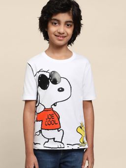 Kidsville - Kids Boys Peanuts White Printed T-Shirt
