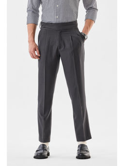 Snitch - Charcoal Solid Slim Fit Trouser