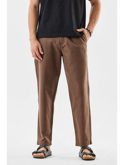 Snitch - Brown Solid Relaxed Fit Trouser
